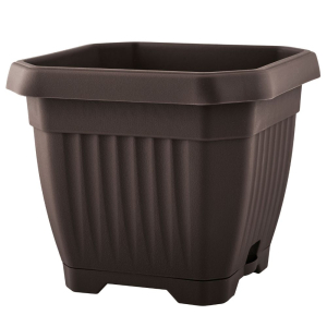 Doniczka z podstawką OCTAGON 40x40cm brązowy